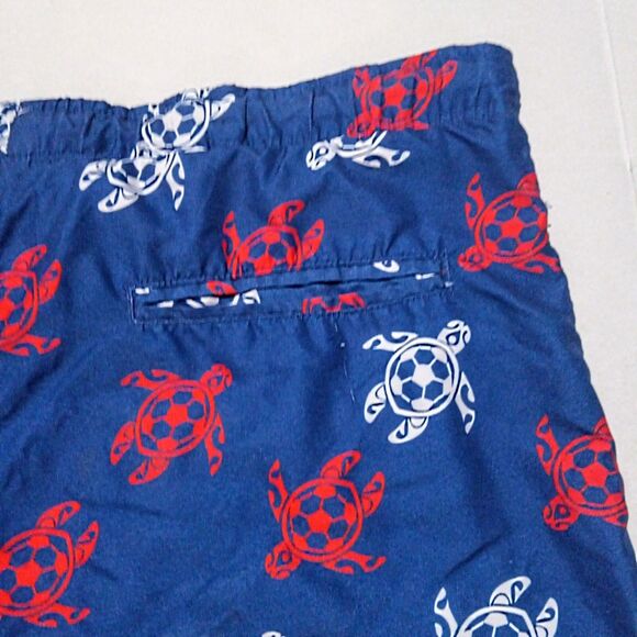 Surf Society Sea Turtle Swim Trunks-Medium-Mesh Brief-Pockets-Drawstring-Pool - Picture 6 of 8